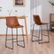 Set Of 2 Faux Leather Barstools 26 Or 30 Inch Modern Counter Stool Black